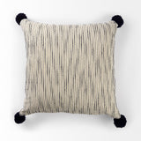 Krystal Cream/Black Pom Pom Decorative Pillow Cover by Mercana at Eve Furniture