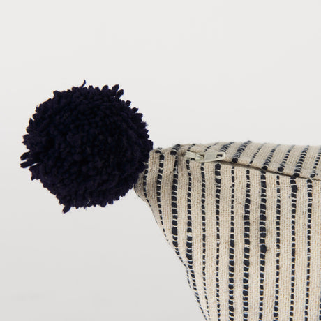 Krystal Cream/Black Pom Pom Decorative Pillow Cover by Mercana at Eve Furniture