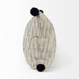 Krystal Cream/Blue Pom Pom Decorative Pillow Cover by Mercana at Eve Furniture