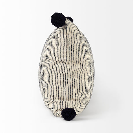 Krystal Cream/Blue Pom Pom Decorative Pillow Cover by Mercana at Eve Furniture