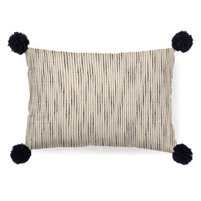 Krystal Cream/Blue Pom Pom Decorative Pillow Cover by Mercana at Eve Furniture