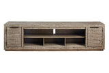 Krystanza Weathered Gray 92" TV Stand by Ashley at Eve Furniture