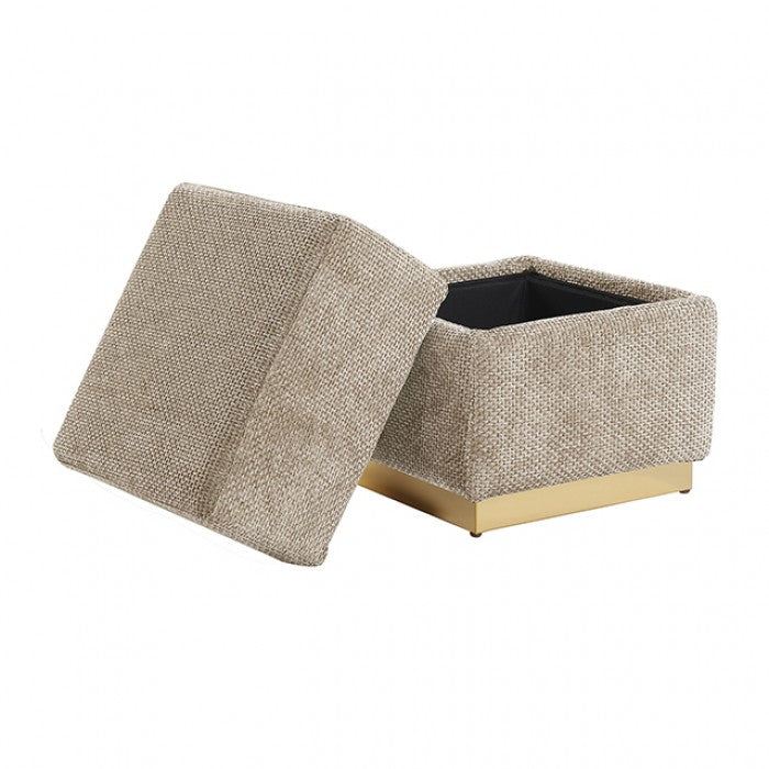 Krysten Silver Gray Storage Stool by Furniture of America at Eve Furniture