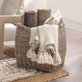 Kubu Rattan Gray Tall Basket by Classic Home at Eve Furniture
