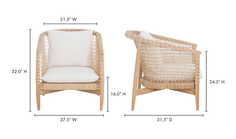Kuna Outdoor Lounge Chair White by Moe's Home at Eve Furniture