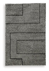 Kurtmen Black/Ivory Medium Rug by Ashley at Eve Furniture