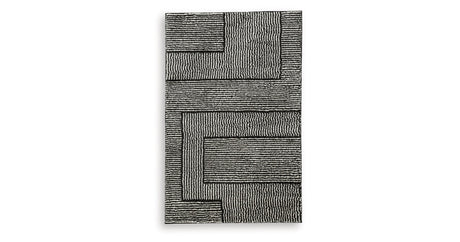 Kurtmen Black/Ivory Medium Rug by Ashley at Eve Furniture