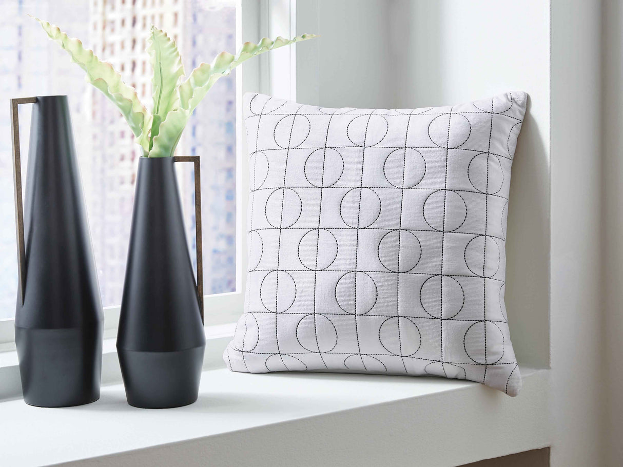 Kydner White/Black Pillow by Ashley at Eve Furniture