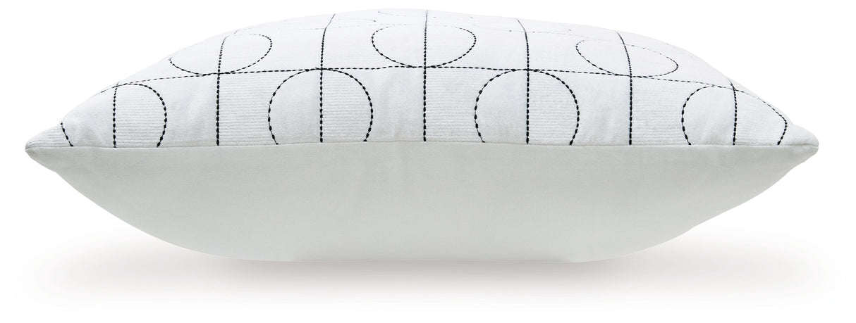 Kydner White/Black Pillow (Set of 4) by Ashley at Eve Furniture