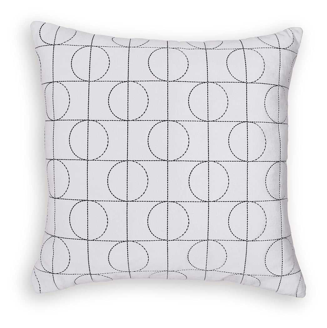 Kydner White/Black Pillow (Set of 4) by Ashley at Eve Furniture