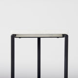 Kyra 12.0L x 20.0W x 23.0H White Marble Top W/Black Iron Frame C-Shaped End and Side Table by Mercana at Eve Furniture