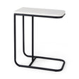 Kyra 12.0L x 20.0W x 23.0H White Marble Top W/Black Iron Frame C-Shaped End and Side Table by Mercana at Eve Furniture