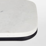 Kyra White Marble Top W/Black Iron Frame C-Shaped End and Side Table by Mercana at Eve Furniture