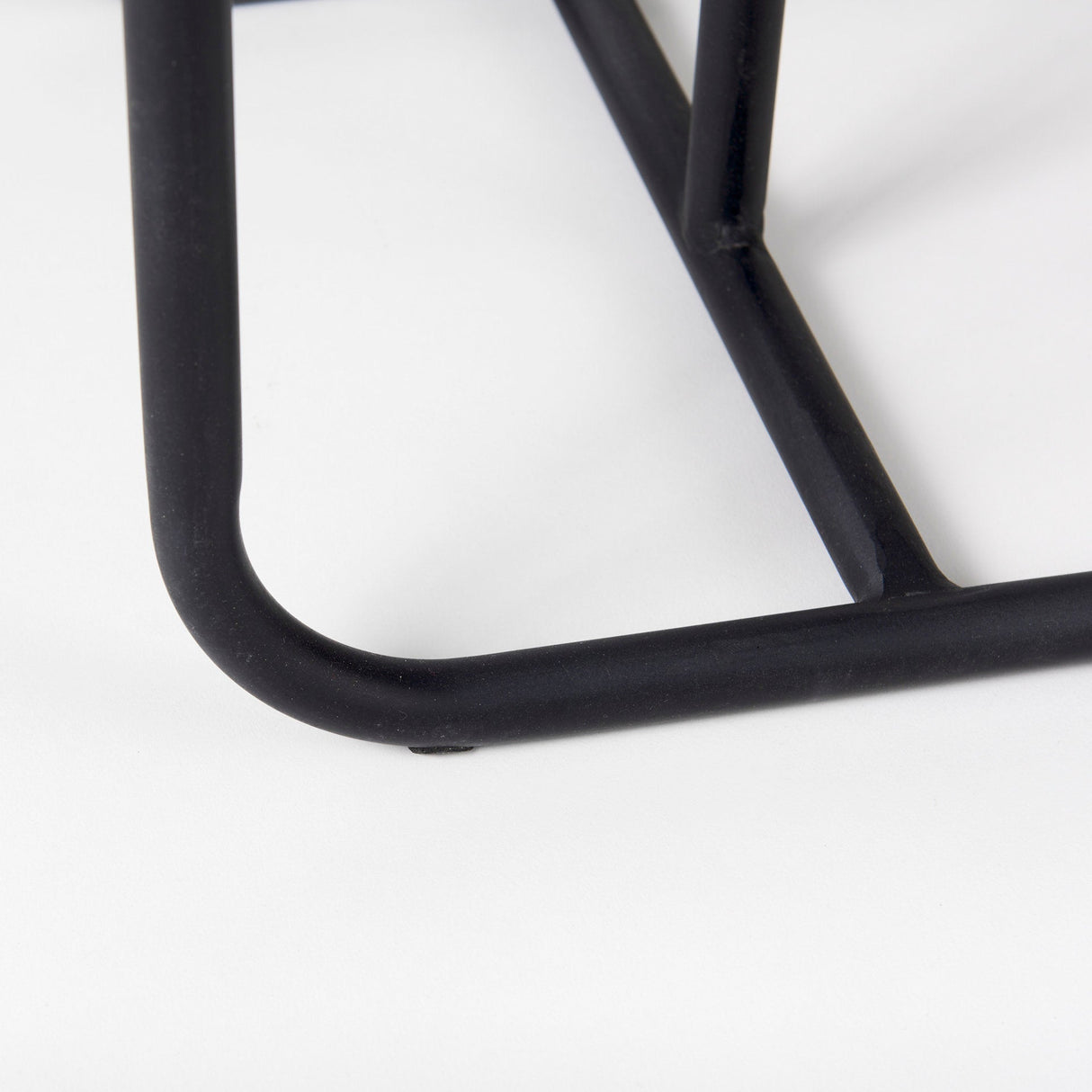 Kyra White Marble Top W/Black Iron Frame C-Shaped End and Side Table by Mercana at Eve Furniture