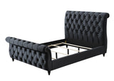 Kyrie Black King Upholstered Bed by Crown Mark at Eve Furniture