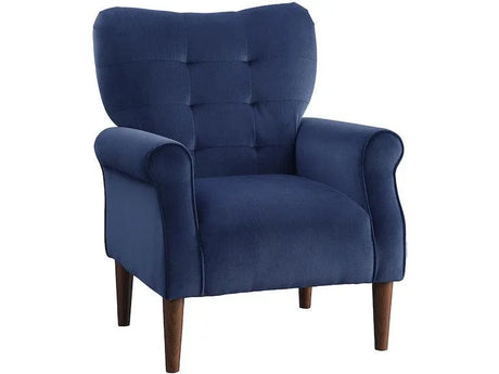 Kyrie Blue Velvet Accent Chair by Homelegance at Eve Furniture