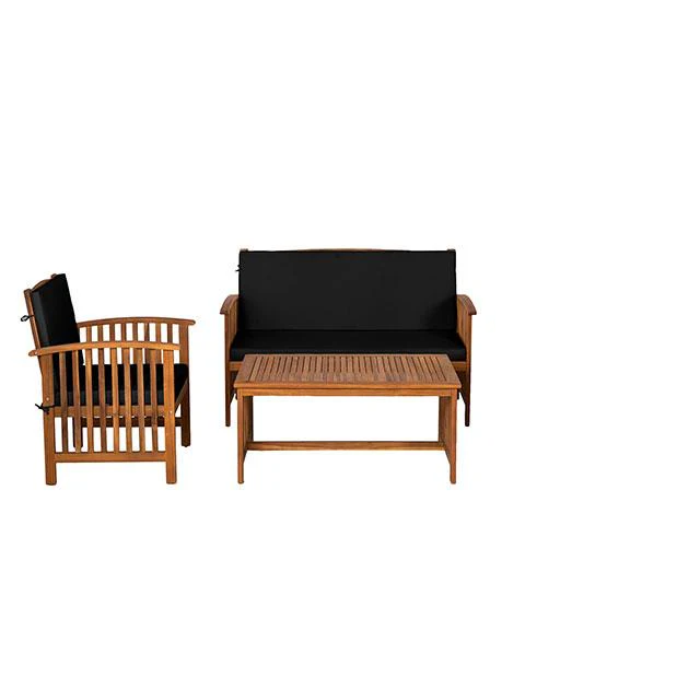 Kyushu Black/Natural 3 Piece Patio Set by Furniture of America at Eve Furniture