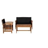 Kyushu Black/Natural 3 Piece Patio Set by Furniture of America at Eve Furniture