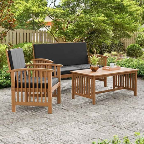 Kyushu Black/Natural 3 Piece Patio Set by Furniture of America at Eve Furniture