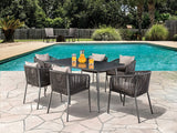 Tushari Dark Gray/Light Gray 8-Piece Outdoor Dining Set