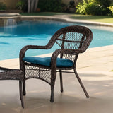 Oliveri Brown/Blue Wicker Stacking Chair