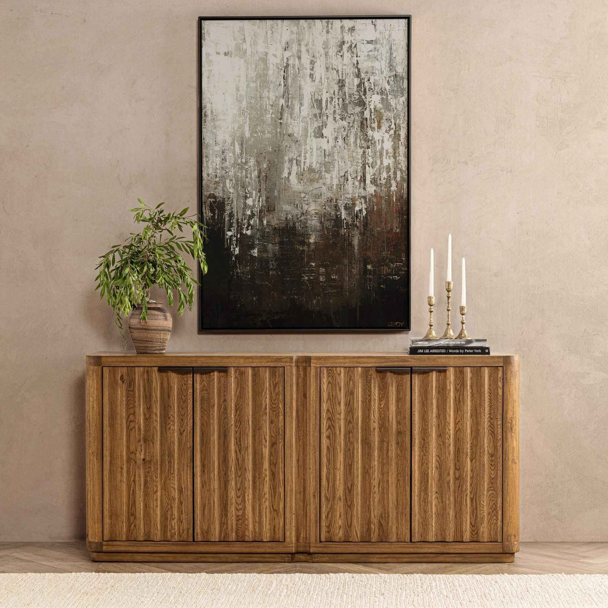 Labelle Tan Oak 4 Door Buffet by Classic Home at Eve Furniture