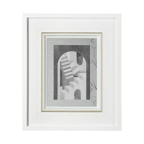Labyrinth I Gray by Mercana Studio a Hand Embellished Textured Framed Art Print Matted under Glass by Mercana at Eve Furniture