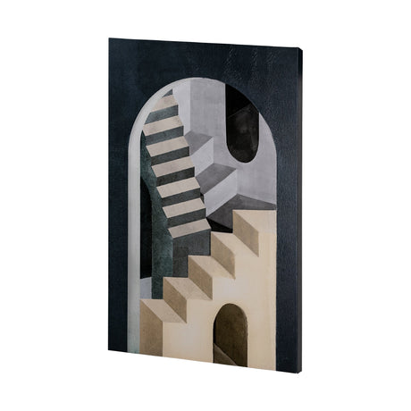 Labyrinth I Tri Color by Mercana Studio a Hand Embellished Textured Canvas by Mercana at Eve Furniture