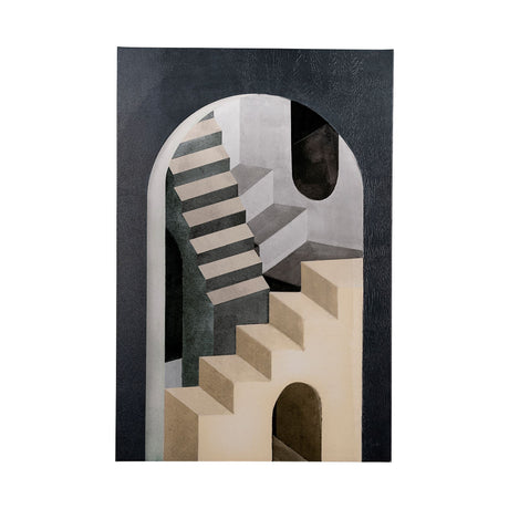 Labyrinth I Tri Color by Mercana Studio a Hand Embellished Textured Canvas by Mercana at Eve Furniture