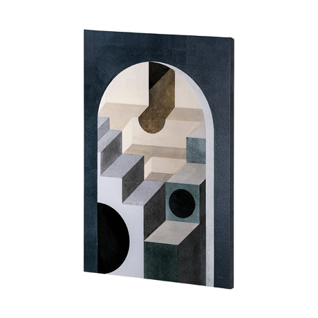 Labyrinth II Tri Color by Mercana Studio a Hand Embellished Textured Canvas by Mercana at Eve Furniture