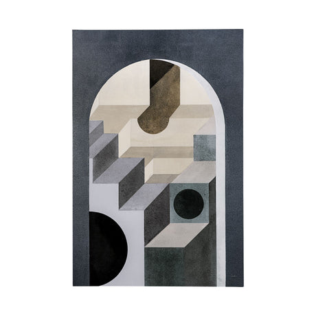 Labyrinth II Tri Color by Mercana Studio a Hand Embellished Textured Canvas by Mercana at Eve Furniture