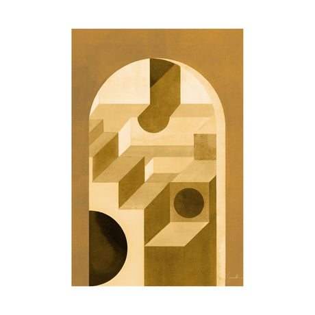 Labyrinth II Yellow by Mercana Studio a Hand Embellished Textured Canvas by Mercana at Eve Furniture