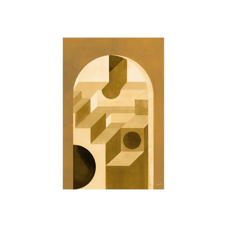Labyrinth II Yellow by Mercana Studio a Hand Embellished Textured Canvas by Mercana at Eve Furniture