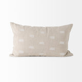Lacey Beige/White Decorative Pillow Cover w/Non-Allergen Filler, Set of 2 by Mercana at Eve Furniture