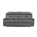 Laconia Dark Gray 2-Piece Double Reclining Set by Homelegance at Eve Furniture
