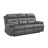 Laconia Dark Gray 2-Piece Double Reclining Set by Homelegance at Eve Furniture