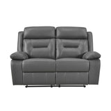 Laconia Dark Gray 2-Piece Double Reclining Set by Homelegance at Eve Furniture