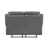 Laconia Dark Gray 2-Piece Double Reclining Set by Homelegance at Eve Furniture