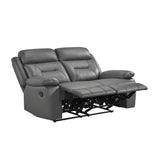 Laconia Dark Gray 2-Piece Double Reclining Set by Homelegance at Eve Furniture