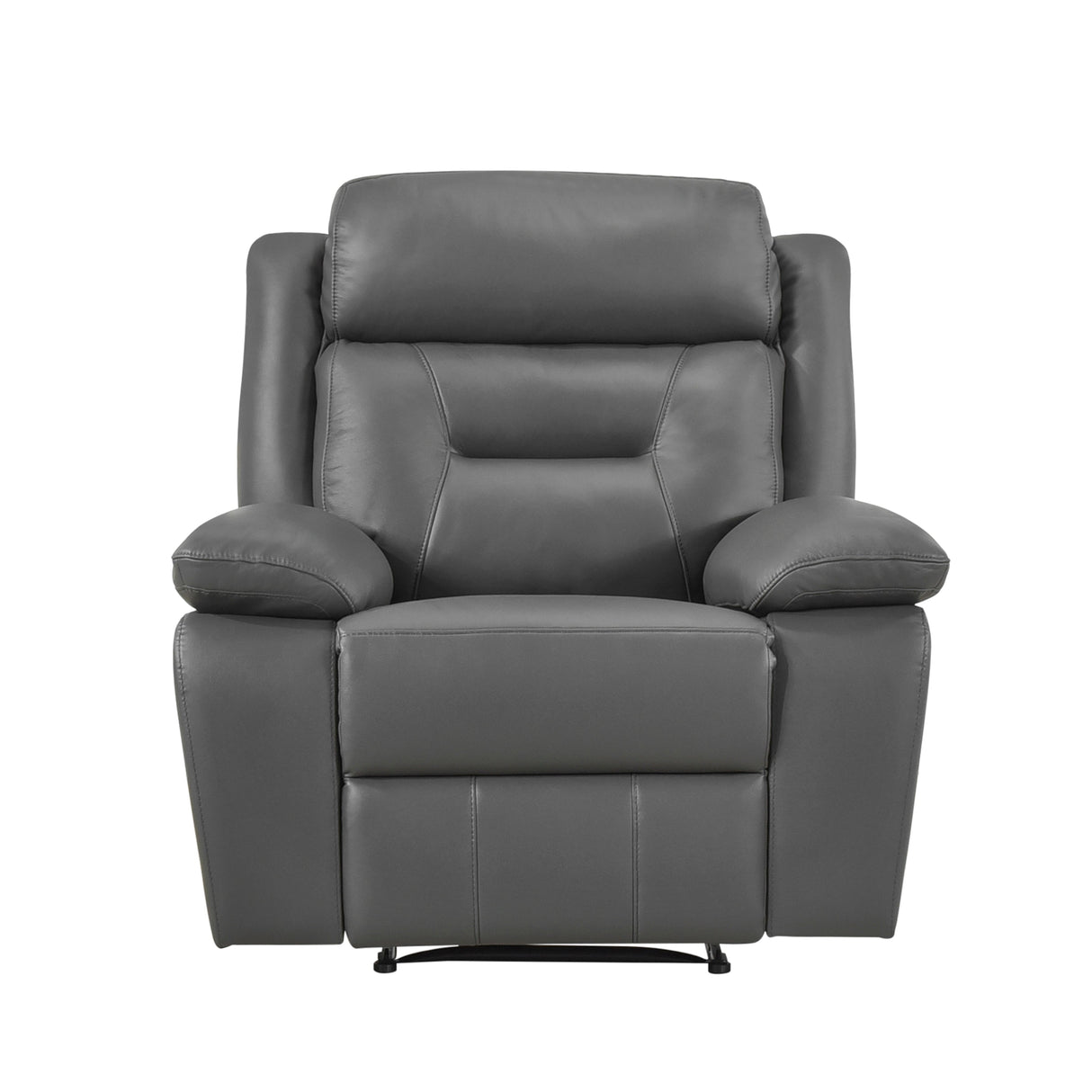 Laconia Dark Gray Leather Double Reclining Living Room Set by Homelegance at Eve Furniture