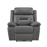 Laconia Dark Gray Leather Power Double Reclining Living Room Set by Homelegance at Eve Furniture
