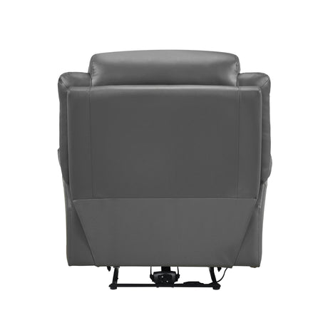 Laconia Dark Gray Leather Power Reclining Chair by Homelegance at Eve Furniture