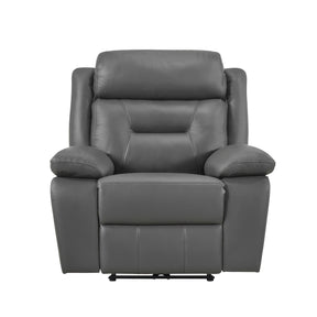 Laconia Dark Gray Leather Power Reclining Chair by Homelegance at Eve Furniture
