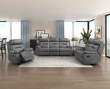 Laconia Dark Gray Leather Reclining Chair by Homelegance at Eve Furniture