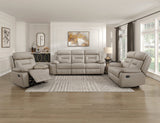 Laconia Latte Leather Double Reclining Living Room Set by Homelegance at Eve Furniture