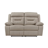 Laconia Latte Leather Double Reclining Living Room Set by Homelegance at Eve Furniture