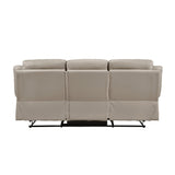 Laconia Latte Leather Double Reclining Sofa by Homelegance at Eve Furniture