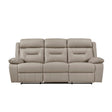 Laconia Latte Leather Double Reclining Sofa by Homelegance at Eve Furniture