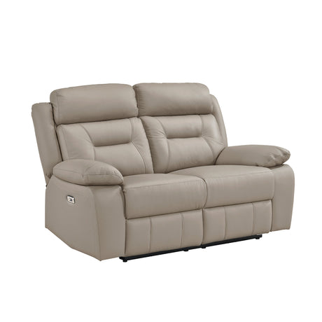 Laconia Latte Leather Power Double Reclining Living Room Set by Homelegance at Eve Furniture