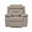 Laconia Latte Leather Reclining Chair by Homelegance at Eve Furniture